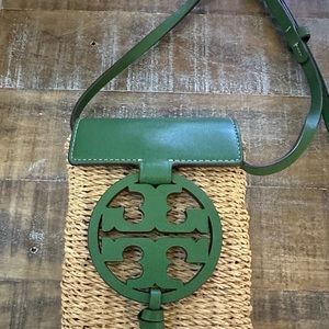 Tory Burch rattan phone bag